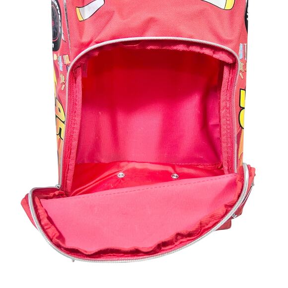 Disney Pixar Cars Lightning McQueen Rolling Mini Backpack Luggage Travel Kids - Picture 8 of 14
